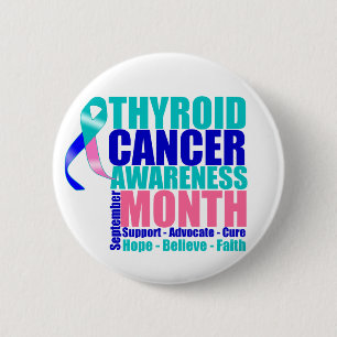 Support Thyroid Cancer Awareness Month 6 Cm Round Badge