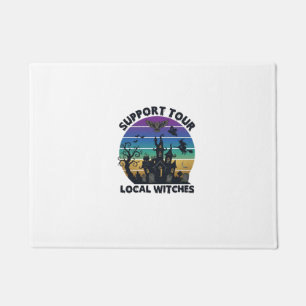 Support Tour Local Witches Halloween Haunted House Doormat