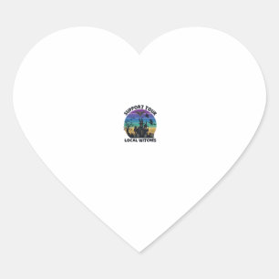 Support Tour Local Witches Halloween Haunted House Heart Sticker