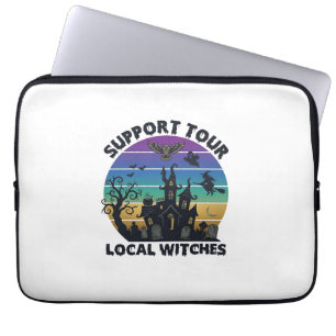 Support Tour Local Witches Halloween Haunted House Laptop Sleeve