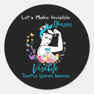 Support Tourette's Syndrome Awareness  Classic Round Sticker