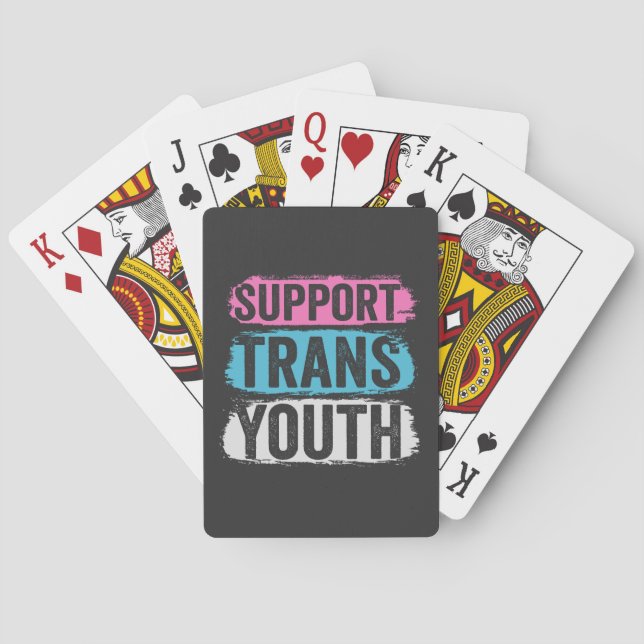Support Trans Youth Distressed Gender Equality   Playing Cards (Back)