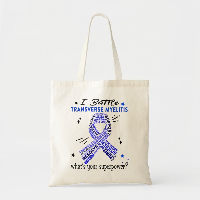 Support Transverse Myelitis Warrior Gifts Tote Bag (Front)