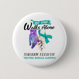 Support Trigeminal Neuralgia Awareness Ribbon Gift 6 Cm Round Badge