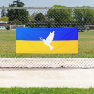 Support Ukraine Banner Dove of Peace - Freedom