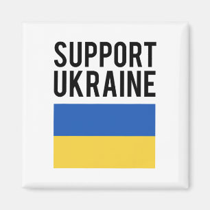 Support Ukraine - Black Bold Letters - Ukrainian F Magnet