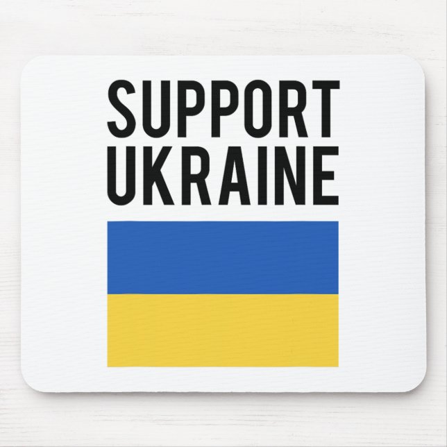 Support Ukraine - Black Bold Letters - Ukrainian F Mouse Pad (Front)