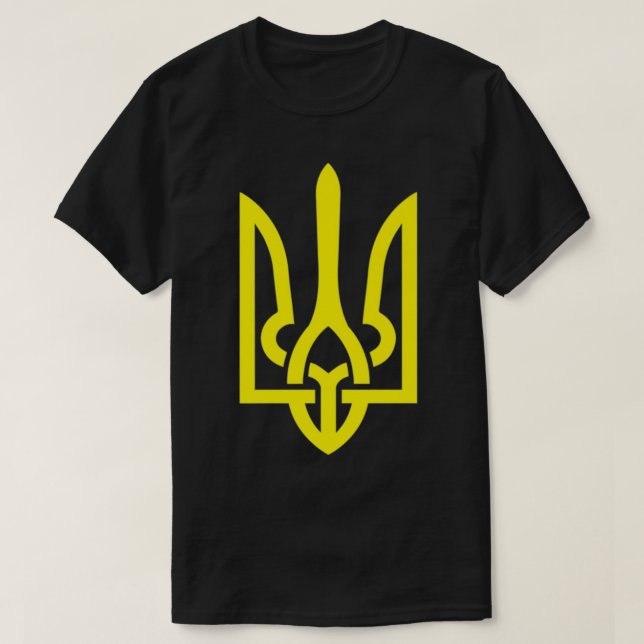 Support Ukraine blue yellow trizyb trident novelty T-Shirt (Design Front)