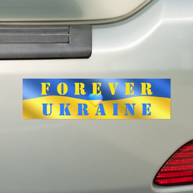 Support Ukraine Bumper Stickers - Freedom (On Car)