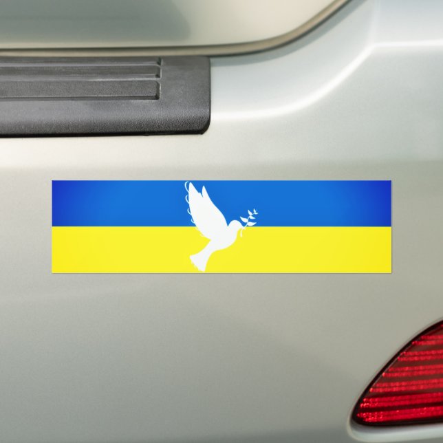 Support Ukraine Bumper Stickers Peace Dove (On Car)