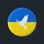 Support Ukraine Button Peace Dove - Freedom<br><div class="desc">Support Ukraine Buttons - Peace - Ukrainian Flag - Freedom - Solidarity - Strong Together - Freedom Victory ! Let's make the world a better place - everybody together ! A better world begins - depends - needs YOU too ! You can transfer to 1000 Zazzle products. Resize and move...</div>