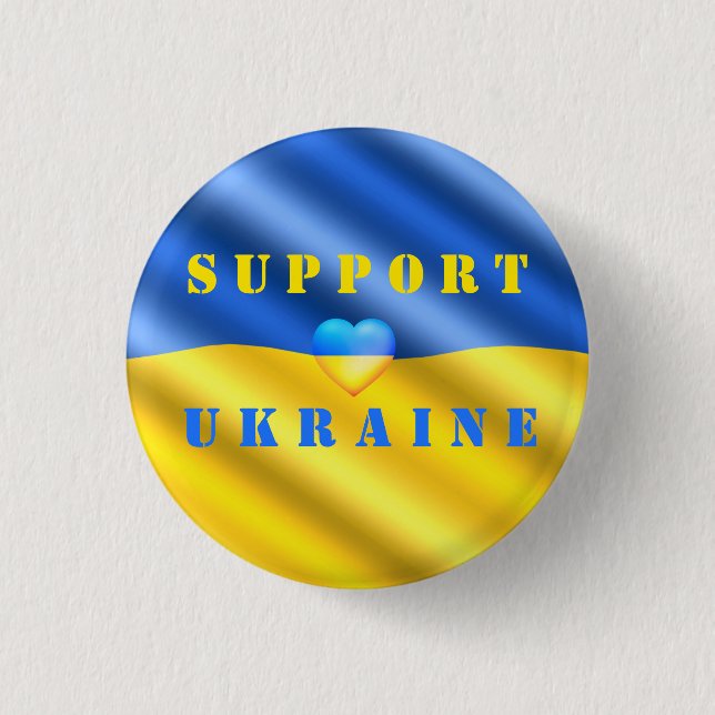 Support Ukraine Button Ukrainian Flag - Freedom (Front)