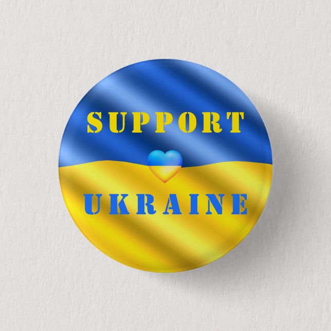 Support Ukraine Button Ukrainian Flag - Freedom (Front)