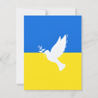 Support Ukraine Card Peace Dove - Freedom