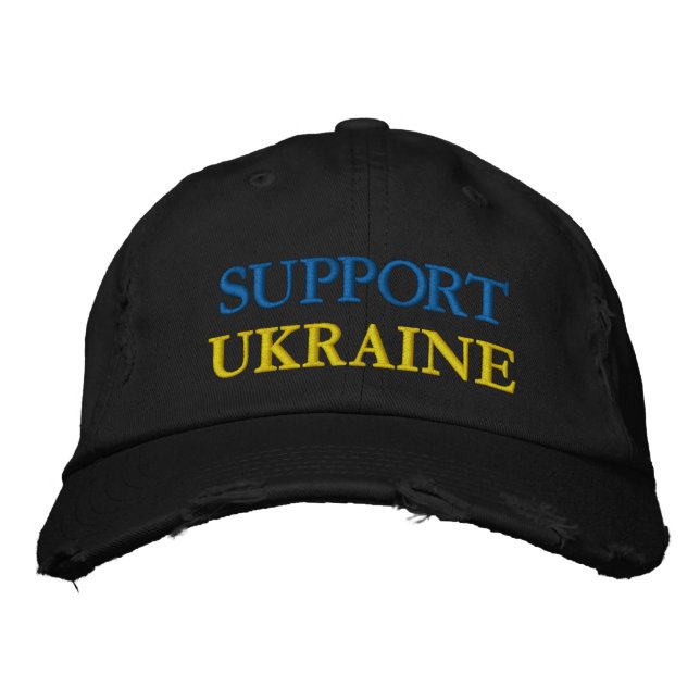 Support Ukraine Embroidered Cap Hat Freedom (Front)
