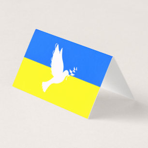 Support Ukraine Flag Cards Freedom - Peace Dove