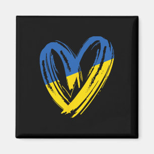 Support Ukraine Flag Heart Anti War Peace For Ukra Magnet