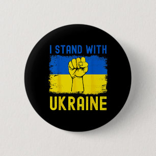 Support Ukraine Flag I Stand With Ukraine  6 Cm Round Badge