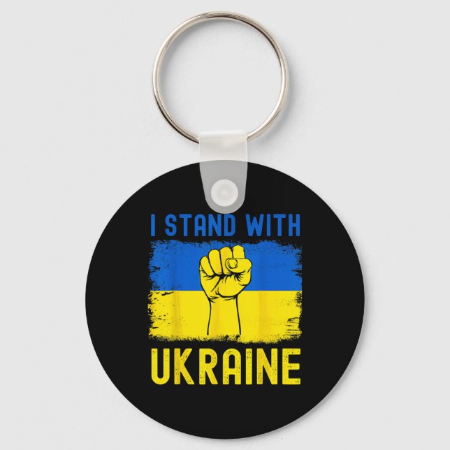 Support Ukraine Flag I Stand With Ukraine  Key Ring (Front)