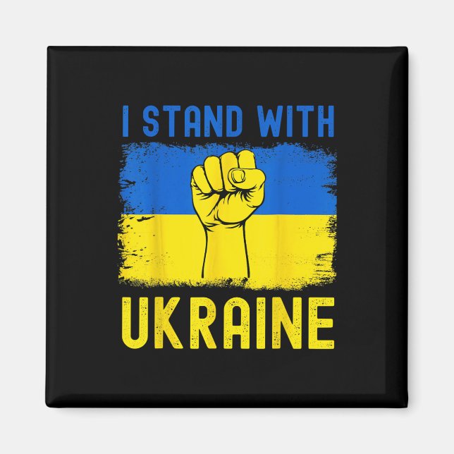 Support Ukraine Flag I Stand With Ukraine  Magnet (Front)