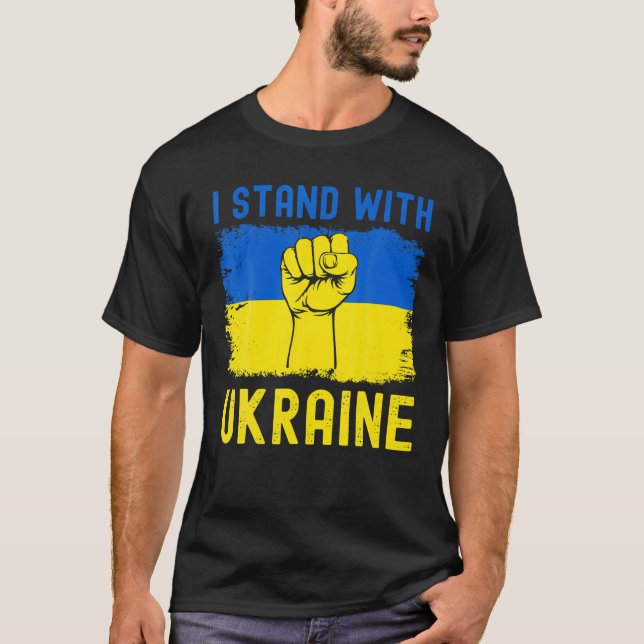 Support Ukraine Flag I Stand With Ukraine, Pray Fo T-Shirt (Front)