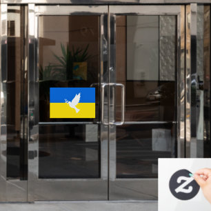 Support Ukraine Flag Window Cling Peace Dove