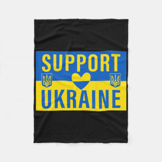 Support Ukraine Flag With Heart  Fleece Blanket