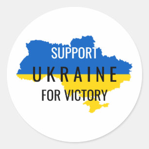 Support Ukraine for Victory Overlay Round Sticker