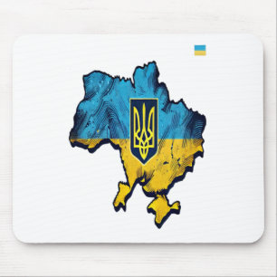 Support Ukraine – Free Ukraine Map With Flag Tryzu Mouse Pad