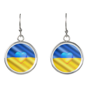Support Ukraine - Freedom - Peace - Ukraine Flag  Earrings