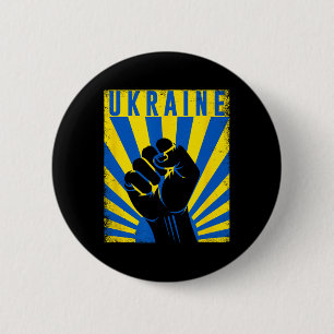 Support Ukraine Hand Fist Ukraine Resist Protest U 6 Cm Round Badge