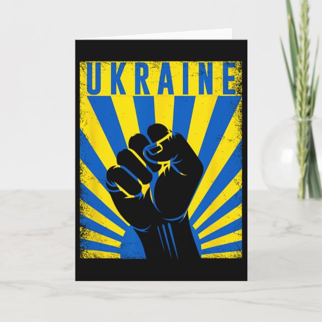 Support Ukraine Hand Fist Ukraine Resist Protest U Card (Front)