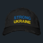Support Ukraine Hat Embroidered Baseball Cap<br><div class="desc">Support Ukraine Embroidered Baseball Caps - Peace - Ukrainian Flag Hats - Freedom - Solidarity - Strong Together - Freedom Victory ! You can transfer to more than 1000 Zazzle products ! 
We Stand With Ukraine !</div>
