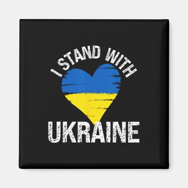 Support Ukraine Heart Flag Stand With Ukraine Soli Magnet (Front)