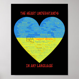 Support Ukraine Heart Understands Languages  Poster