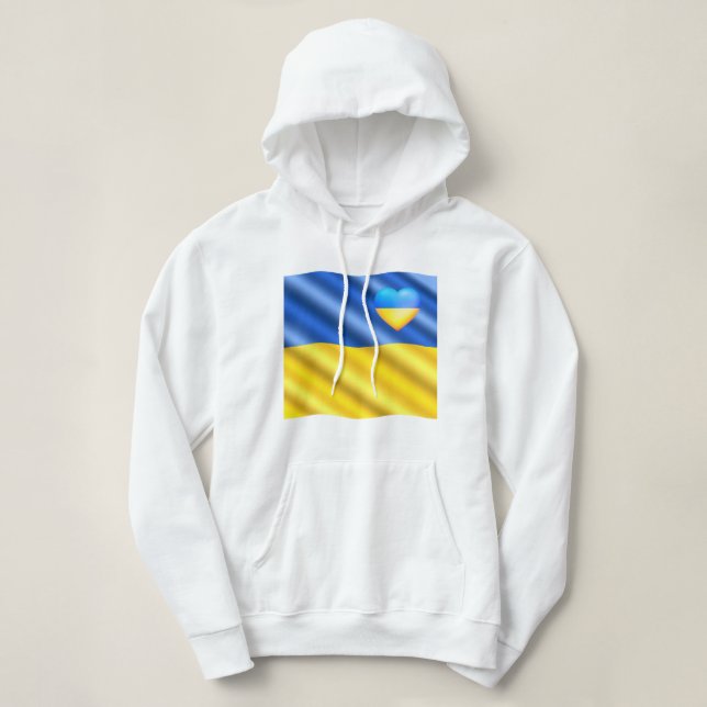 Support Ukraine Hoodie Ukrainian Flag Heart (Design Front)
