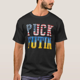 Support Ukraine I Stand With Ukraine Flag Puck Fut T-Shirt