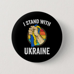 Support Ukraine I Stand With Ukraine Retro Ukraini 6 Cm Round Badge
