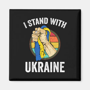 Support Ukraine I Stand With Ukraine Retro Ukraini Magnet