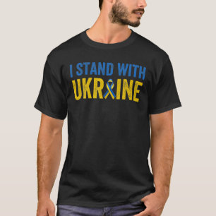 Support Ukraine I Stand With Ukraine Ribbon Flag T-Shirt