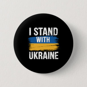 Support Ukraine I Stand With Ukraine Ukrainian Fla 6 Cm Round Badge