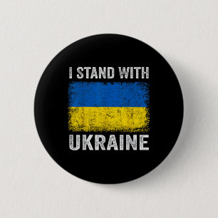 Support Ukraine I Stand With Ukraine Ukrainian Fla 6 Cm Round Badge
