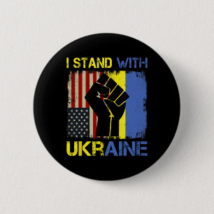 Support Ukraine I Stand With Ukraine Ukrainian Fla 6 Cm Round Badge