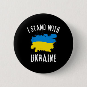 Support Ukraine I Stand With Ukraine Ukrainian Fla 6 Cm Round Badge