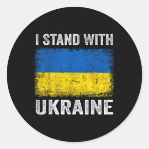 Support Ukraine I Stand With Ukraine Ukrainian Fla Classic Round Sticker