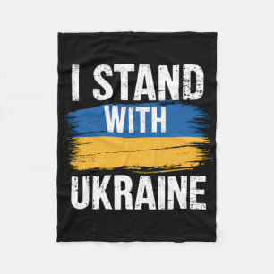 Support Ukraine I Stand With Ukraine Ukrainian Fla Fleece Blanket