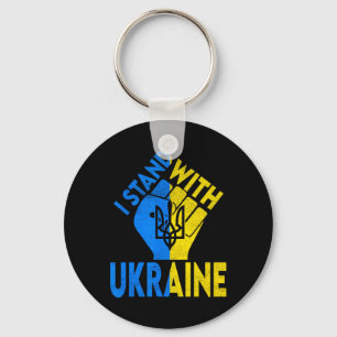 Support Ukraine I Stand With Ukraine Ukrainian Fla Key Ring