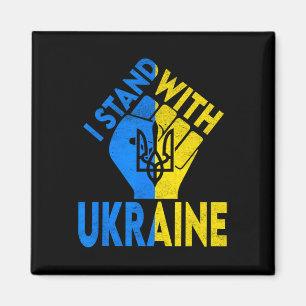 Support Ukraine I Stand With Ukraine Ukrainian Fla Magnet