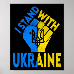 Support Ukraine I Stand With Ukraine Ukrainian Fla Poster