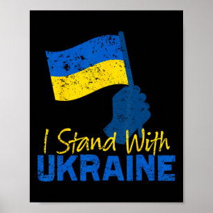 Support Ukraine I Stand With Ukraine Ukrainian Fla Poster